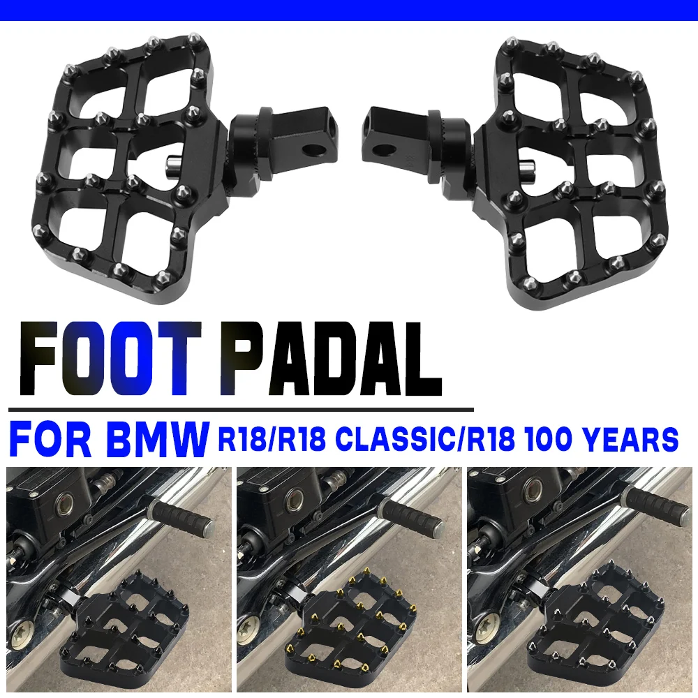 

Motorcycle Front Footrests For BMW R18 Classic R 18 100 YEARS Adjustable Extend Lowering Wide Floorboards Rider Footpegs Pedal