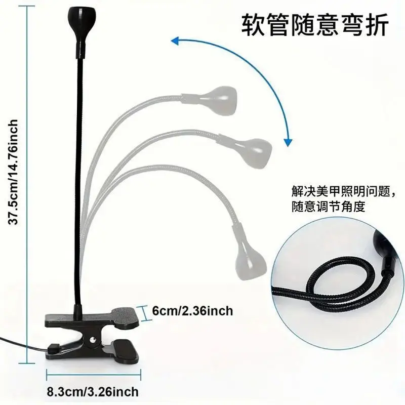 สีม่วงเรืองแสงการตรวจจับเล็บโคมไฟ USB Clip-On UV 3W Curing Light น้ํามันสีเขียว Shadowless 395nm กาวโคมไฟสําหรับเล็บ Art