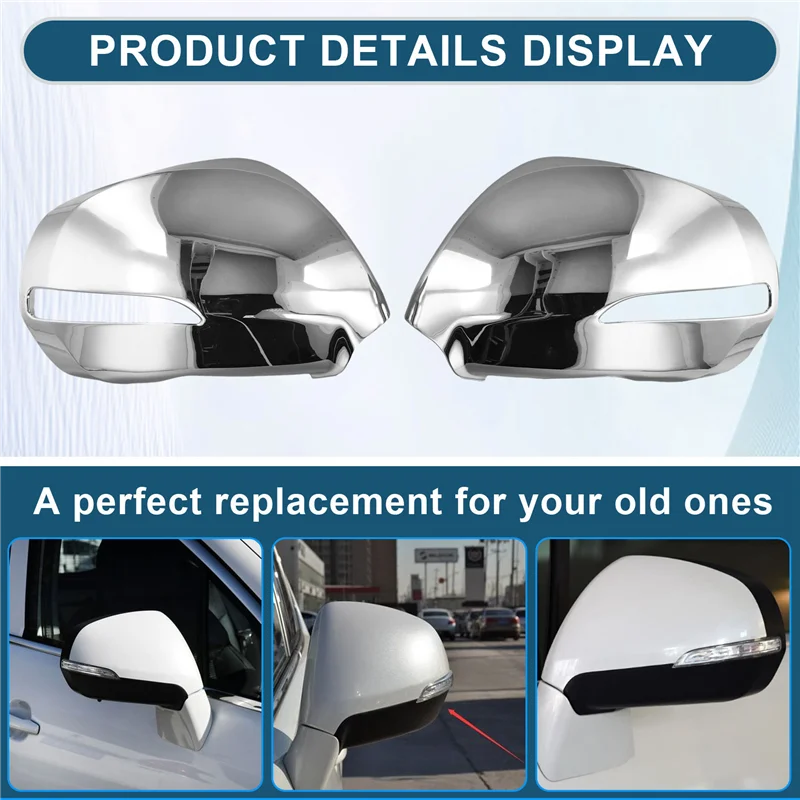 ABHY-Car Styling Side Mirrors Glossy Pairs Cover Accessories For  3008 2009-2015 Rearview Rear View Overlay