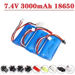 Akumulator 18650 7.4V 3000Mah 25C akumulator litowo-jonowy do MJX T40 T40C F39 F49 T39 części do helikopterów RC 2S do Wltoys 10428 12428