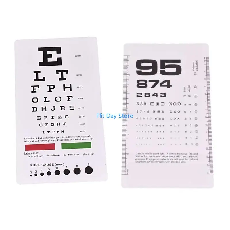 F92C PD Rule Ruler Eye Chart Eye Occluder Pocket Double Side Eye Test Eye Test Test Test