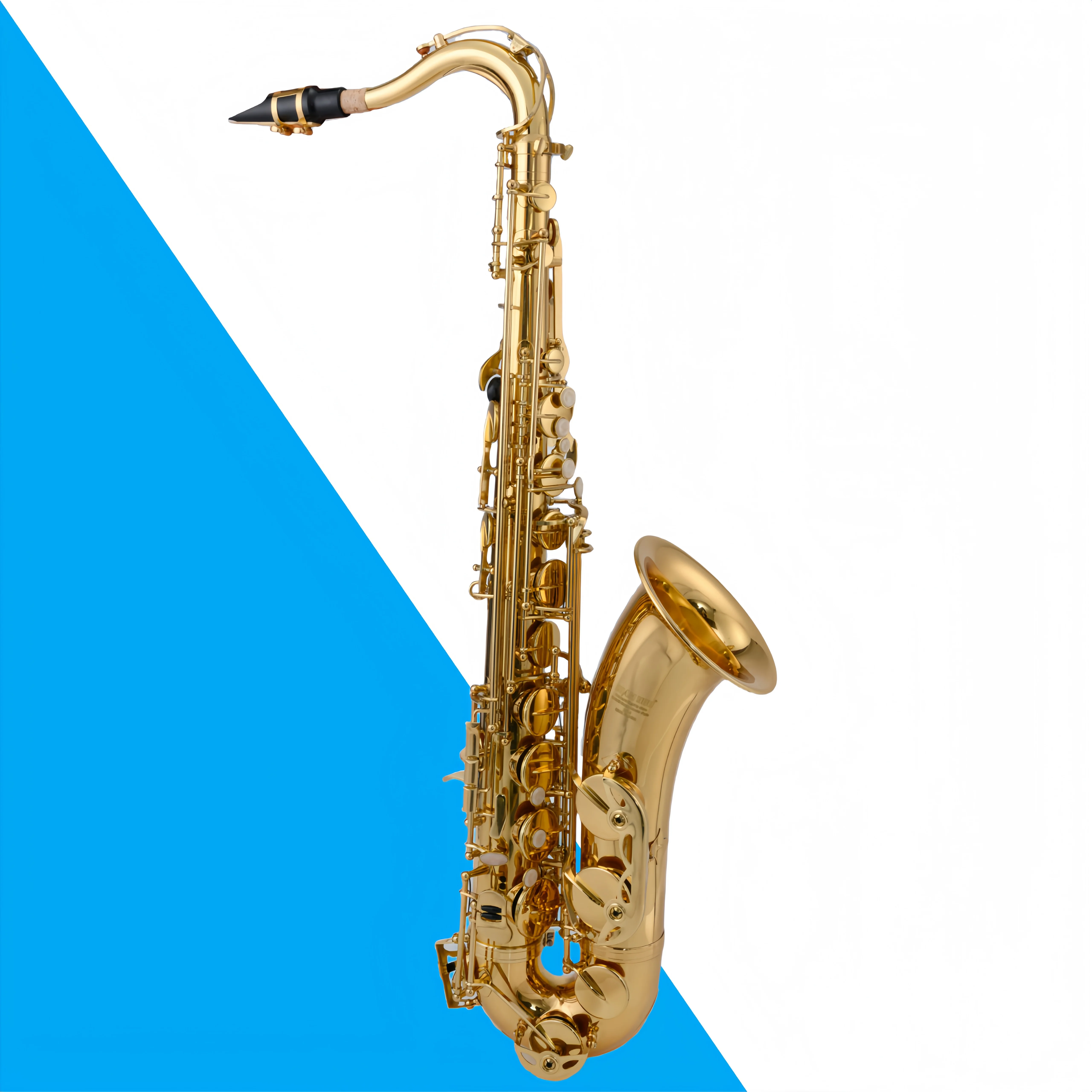 

Manufacturer Wholesale Bb Tenor Saxophone Golden Carved Appearance Shell Button