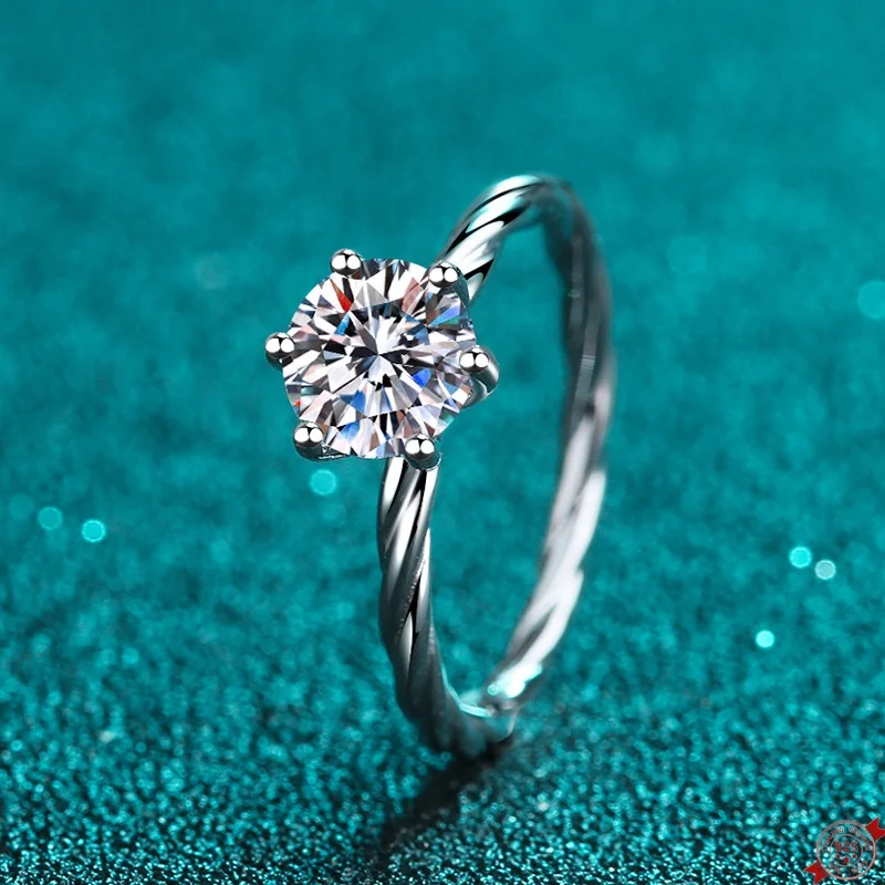 

Серебряное кольцо S925 с муассанитом 1,0 карата для женщин и мужчин, поворотное кольцо с покрытием Pt950, свадебное кольцо с бриллиантом, ювелирные изделия на День святого Валентина, оптовая продажа