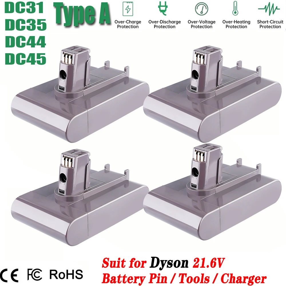 

1/2/4 шт. 6,4 Ач DC31A Замена для Dyson 22,2 В аккумуляторный контакт типа A DC34 DC35 DC44 DC45 DC56 DC57 965557-03 ручной пылесос