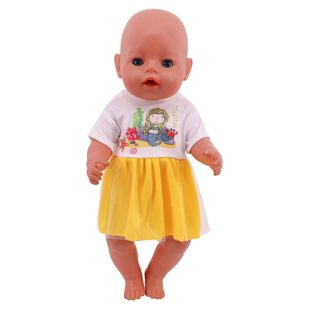 25 Styles Yellow Skirt Doll Clothes For 43 Cm Baby New Born & 18 inch American Doll Girl's Dress,Our Generation Accessories Toys