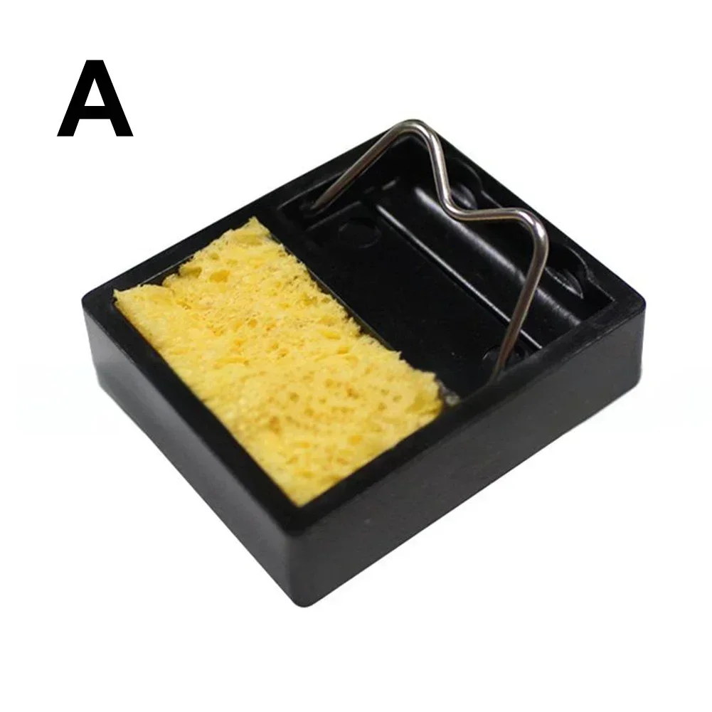 1pcs Soldering Iron Stand Holder Bakelite Welding Solder Soldering Stand With Clean Sponge 46*38*12 Mm Desoldering Equipment