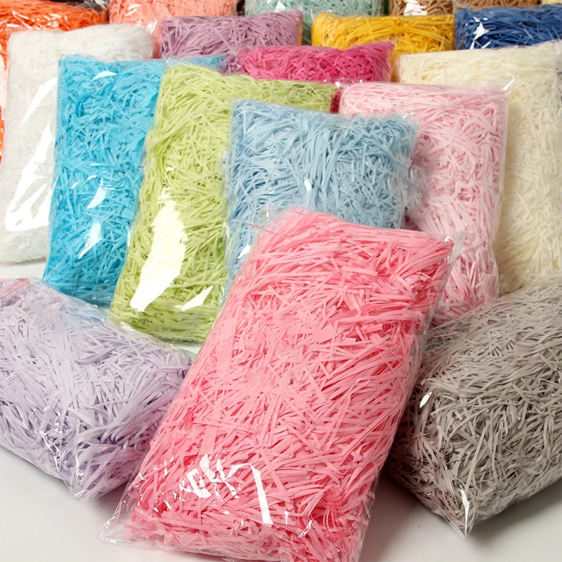 100g Colorful Shred Crinkle Paper Raffia Shredded Confetti Birthday Gift Box Filling Material Wedding Party DIY Packaging Decor