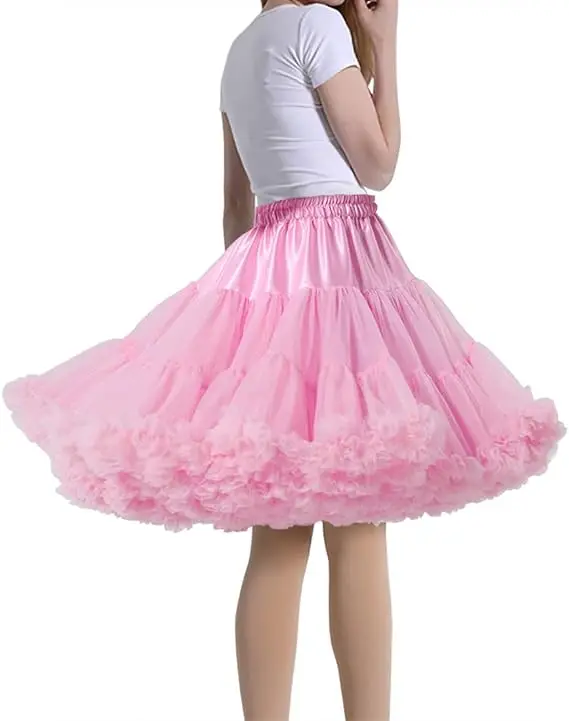 Women's Petticoat Skirt Puffy Tutu Tulle Skirt Ballet Dance Pettiskirts Underskirt