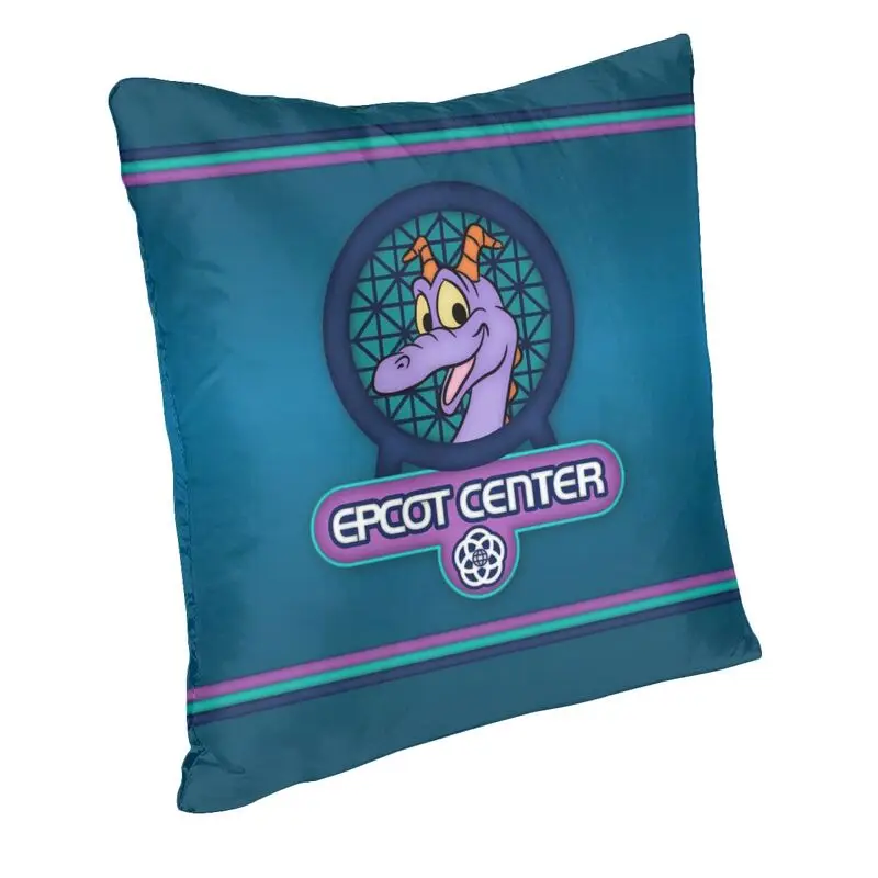 Epcot Center Figment Badge Cushion Cover Sofa Home Decorative Purple Dragon Square Throw Pillow Case 40x40cm