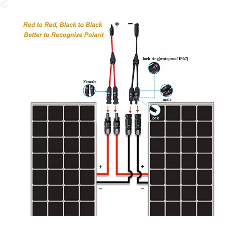 Waterproof Dustproof Cable Plug Sock Good Y Type Parallel Connector MMF/FFM Solar Branch Adapter Solars Panel Cables Distributor