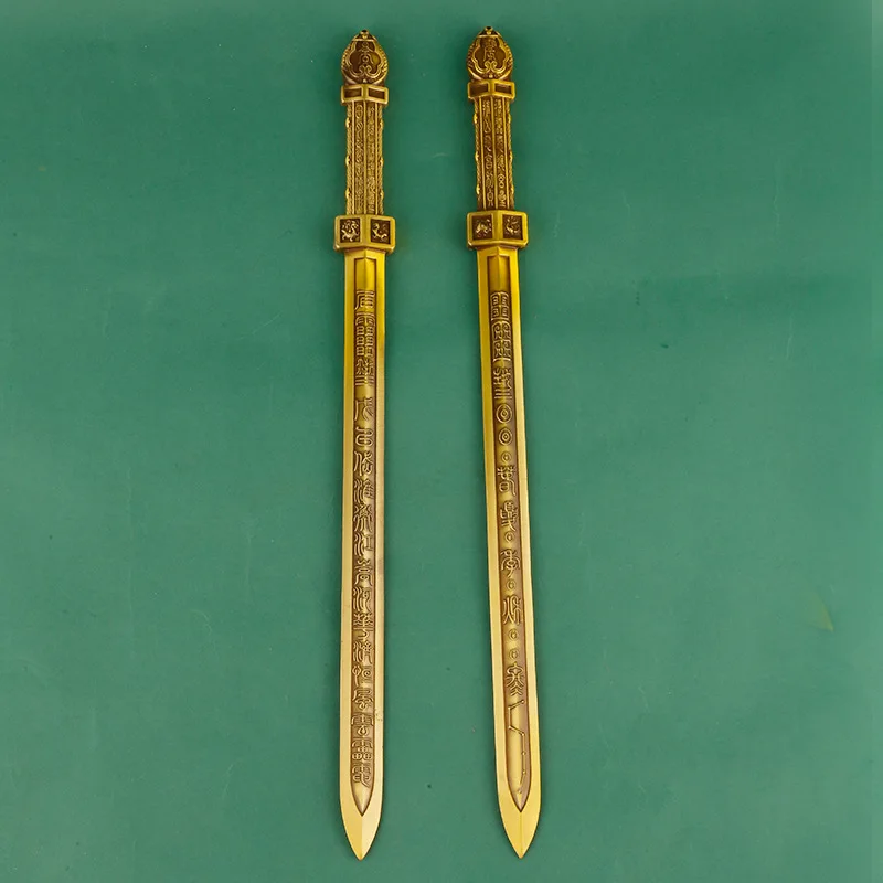 Brass Tianshi Sword Seven Star Sword Daoist Copper Talisman Ornament Beidou Sword Home Office Decoration