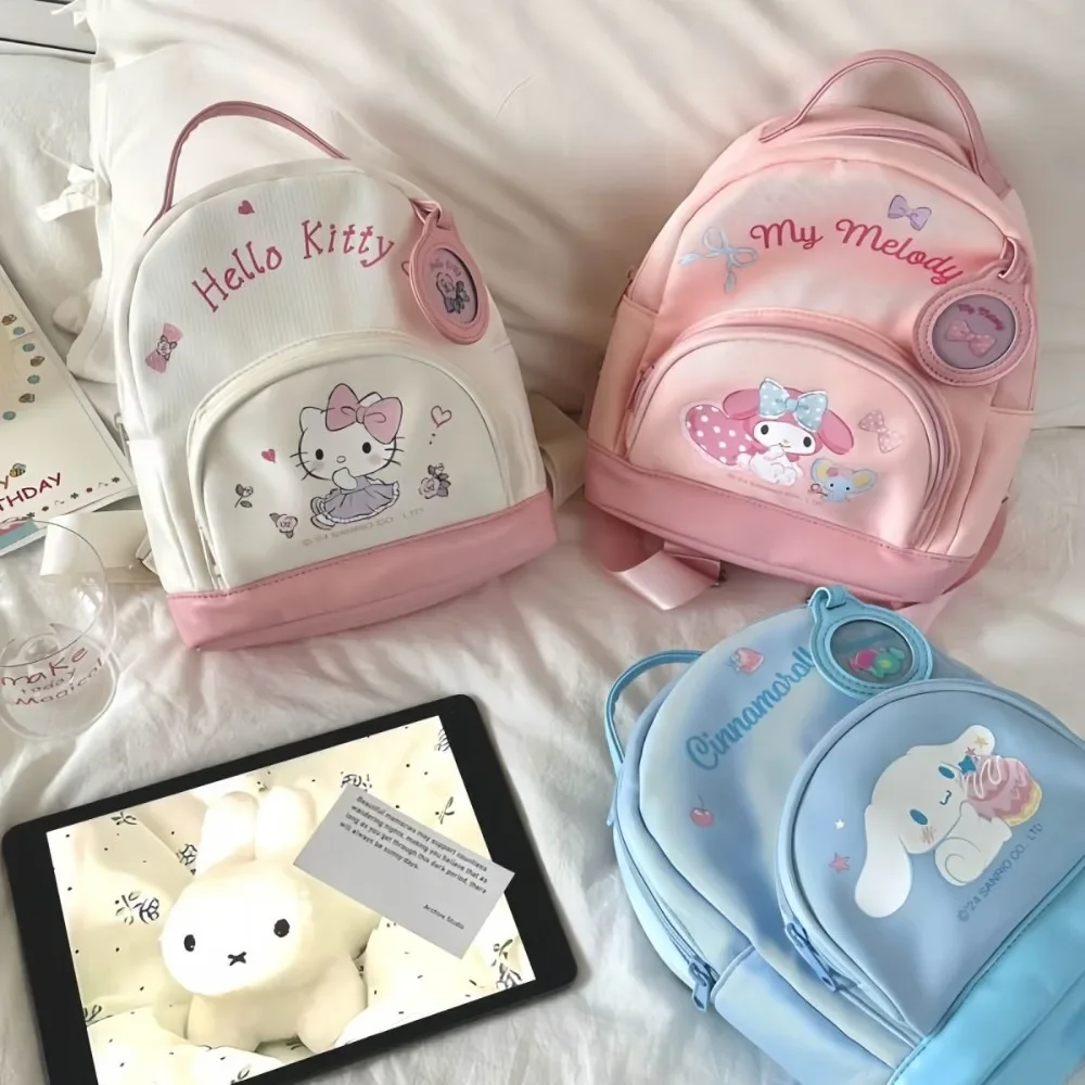 Cinnamoroll My Melody Anime Kawaii MINISO Children Backpack Cute Cartoon Hello Kitty Baby Storage Bag Ins Gifts for Kids