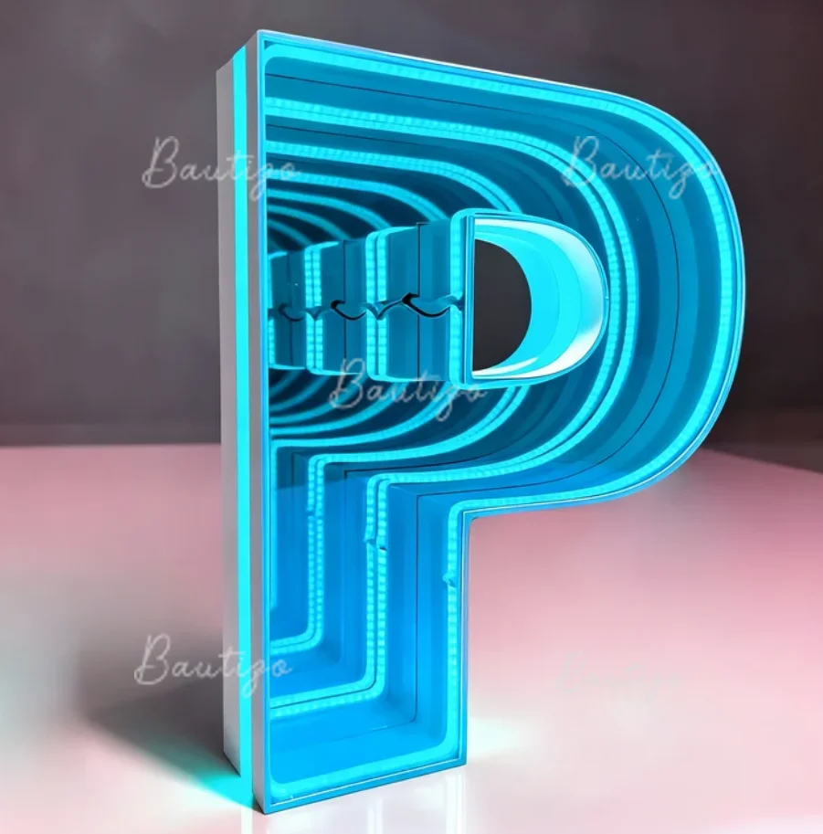Custom Infinity Mirror Light Up Letter Art Lighting Infinity Mirror Light Customizable for Wall Decor Led Lights Business Sign