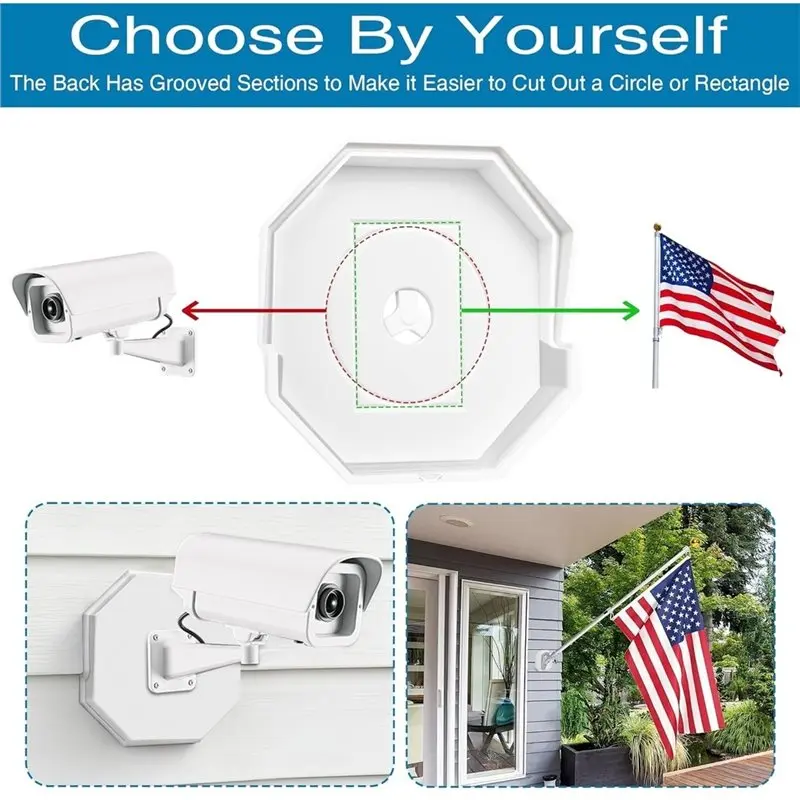 ABSS-Vertical Siding Lamp Mounting Plate Included In 2Pcs Vinyl Siding Mounting Block Kit With Built-In Electrical Box(130110006
