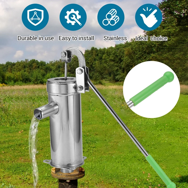 Manual Well Pump Hand Well Pump,Stainless Deep Well Hand Pump,Pitcher Pump For Well Water Suction Pump Groundwate