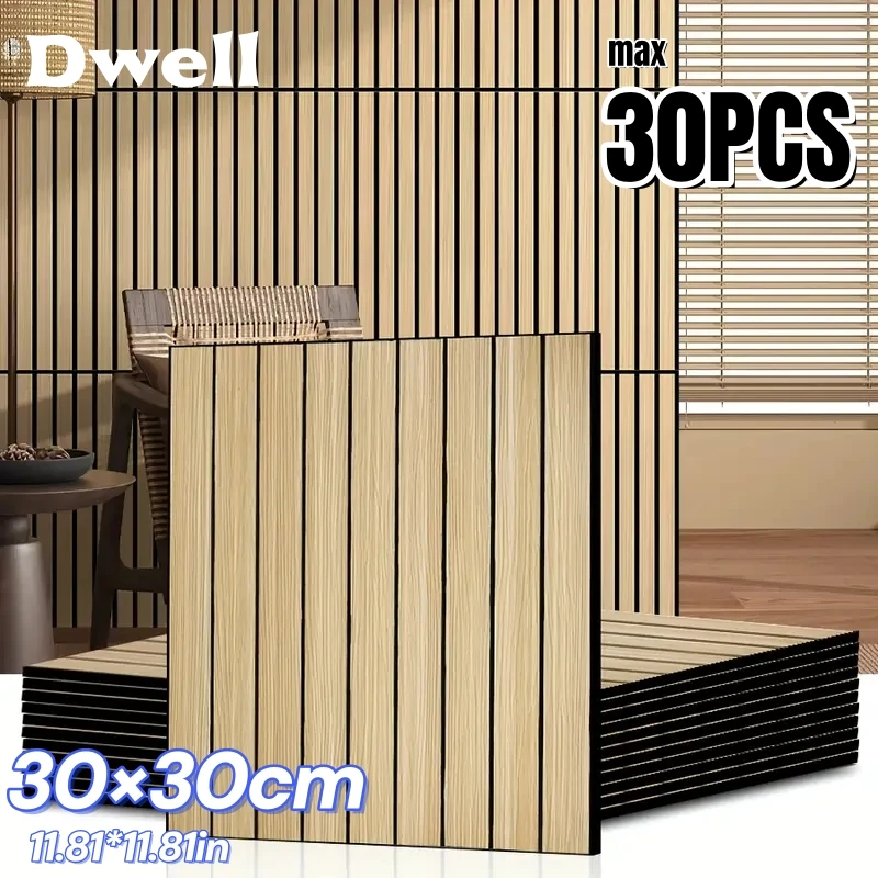 

Faux Wood Grain Grille Self-Adhesive Wallpaper for Home Decor Peel and Stick Wall Panels Kitchen Living Room Wall Renovation