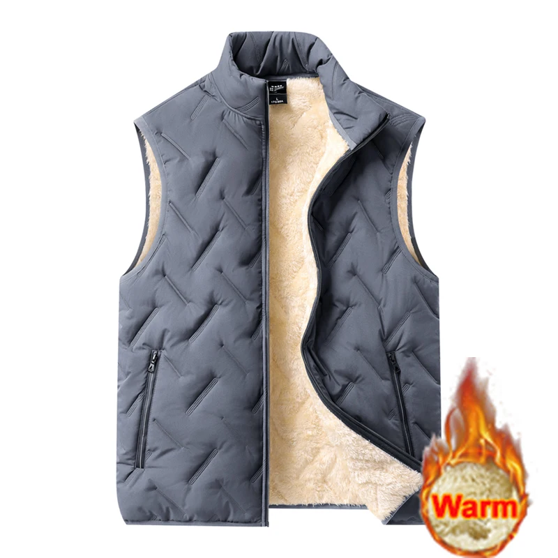 سترات رجالية مبطنة بالصوف لعام 2025 سترات شتوية دافئة متعددة الاستخدامات بدون أكمام مقاومة للرياح سترة سميكة مقاومة للبرودة سترة عمل #2