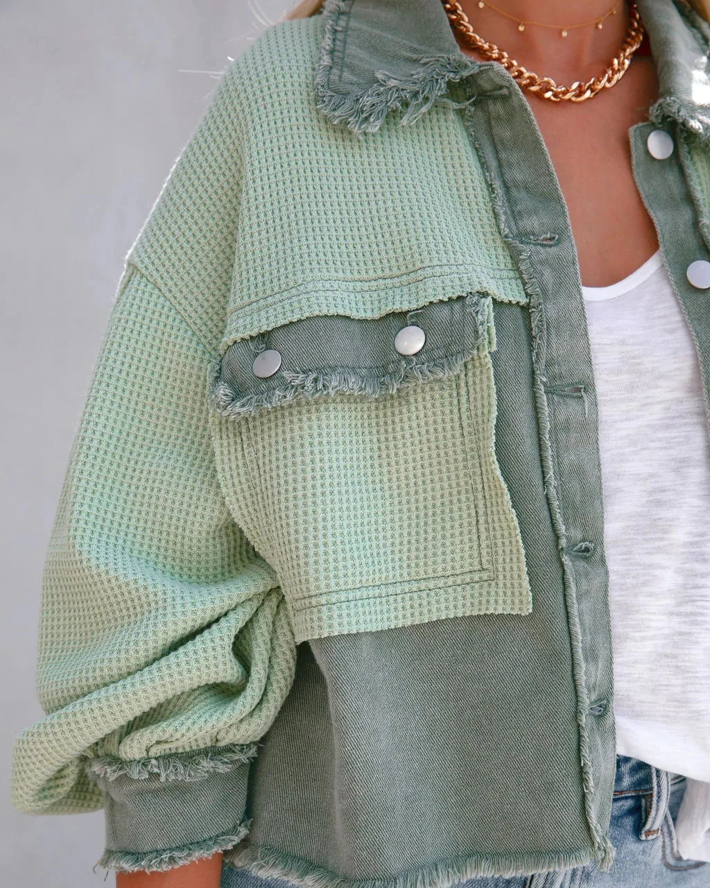 Femmes gaufre Parkas manteaux Patchwork vestes manches longues simple boutonnage bouton droit bureau dame décontracté 2025 automne hiver