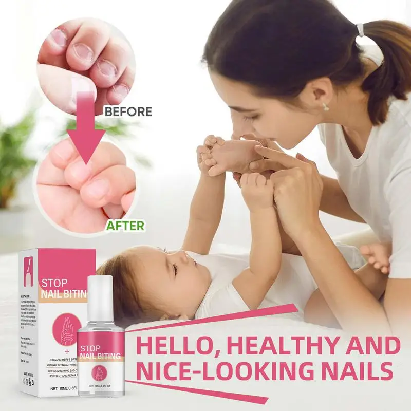 Stop Nail Biting Tratamento Líquido, Cuticle Care Supplies, Tratamento de esmalte, 10ml