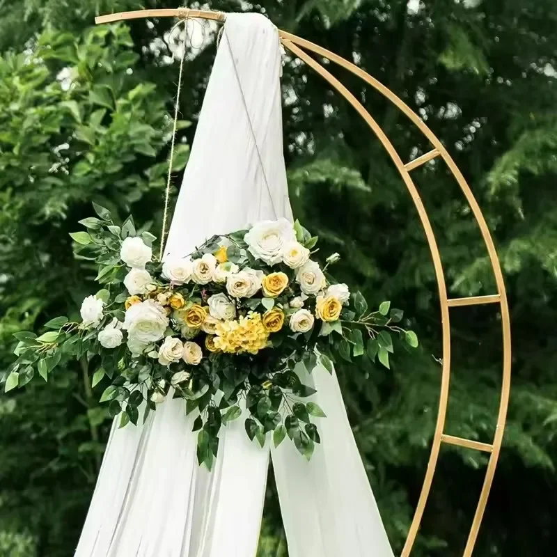 Metall-Hochzeitsbogen-Set mit Mond-Hintergrundständer, Ballon- und Blumenbogen für Hochzeiten, Geburtstage, Abschlussfeiern und Bühnendekoration – Detail 6