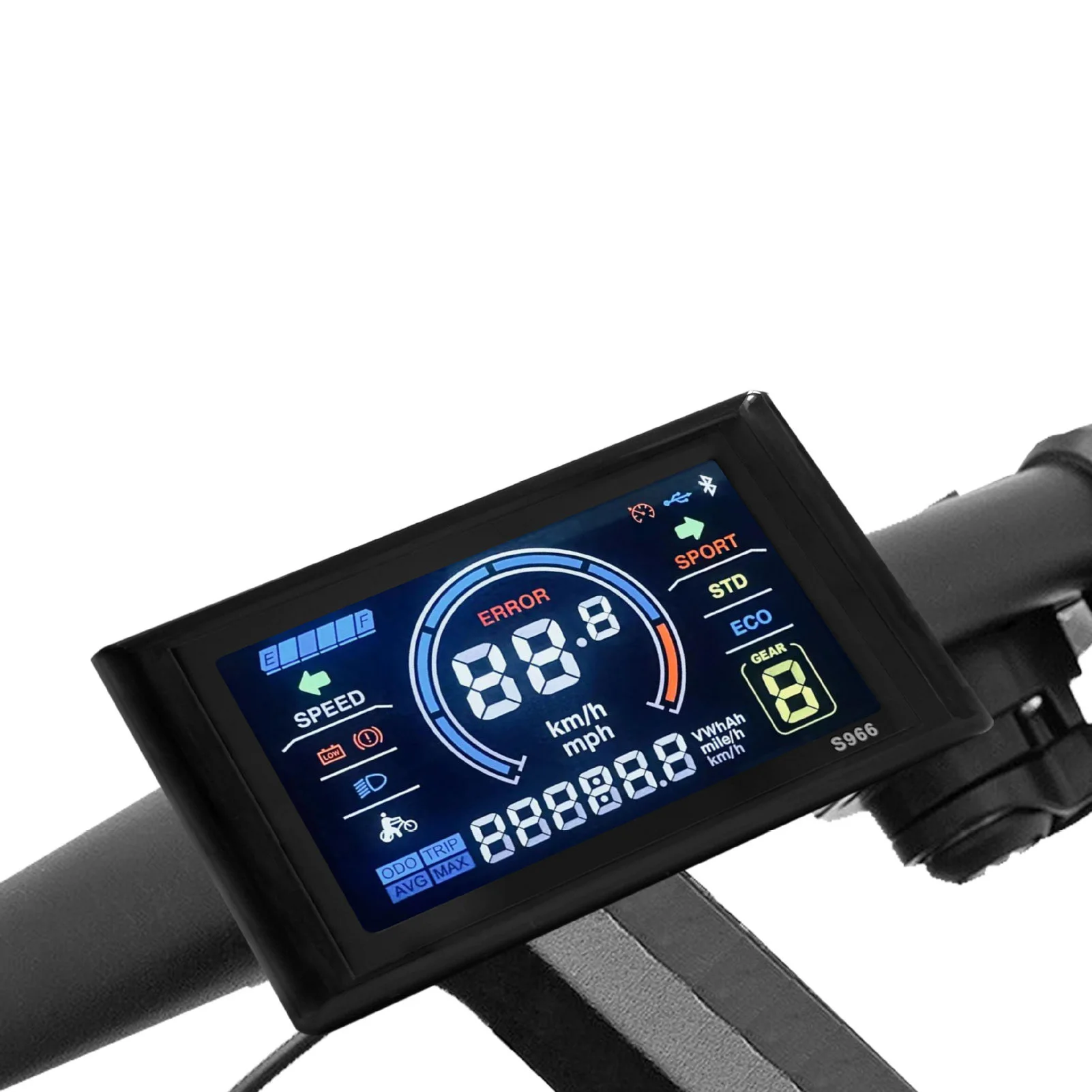 24 bis 72V Elektrofahrrad LCD-Display 5-Pin LCD S966 Smart-Farbbildschirm Wasserdichtes MTB-Bedienfeld Geeignet für Nr. 2 Protokoll – Detail 2