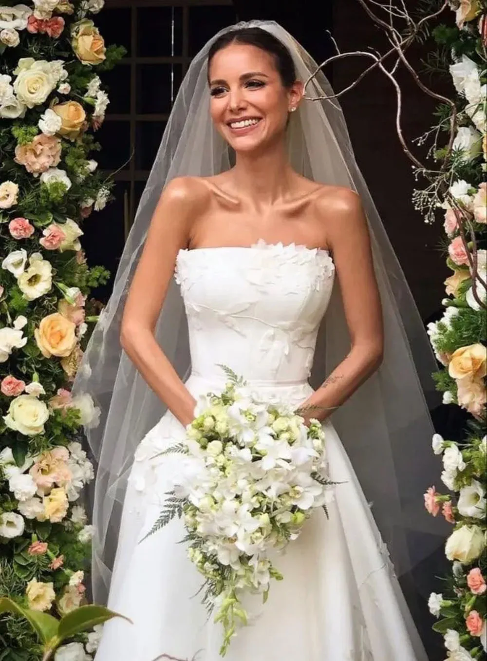 SoDigne Elegant A Line Wedding Gown 2024 Strapless Sleeveless 3D Flower Women Wedding Dresses Satin Brides Dress Customized