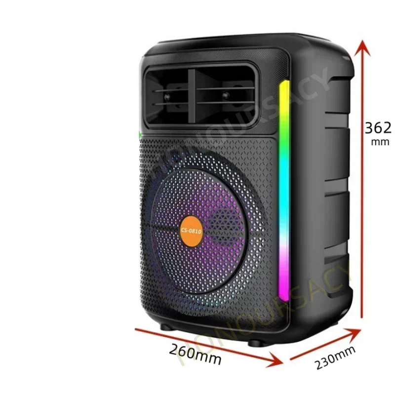 80W Karaoke Wireless Bluetooth Speaker LED Light Dual Speakers Super Volume Portable Outdoor Home Audio Square Dancing Boombox