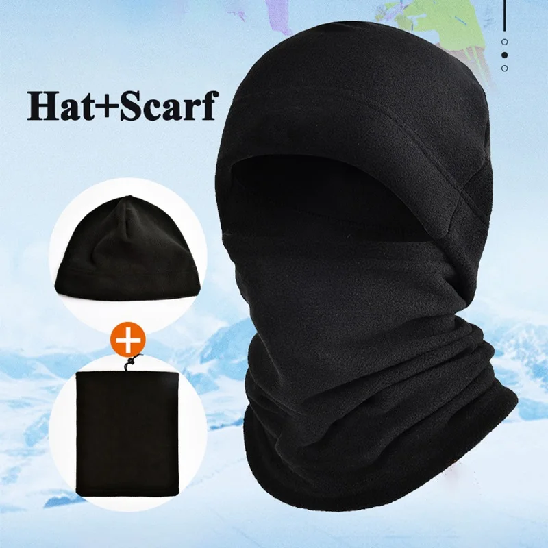 Winter Warm Motorcycle Balaclavas Man Full Face Cover Face Mask Hat Anti-dust Waterproof Windproof Caps Neck Helmet Mask Fleece