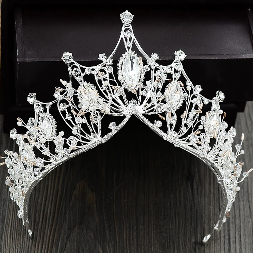 غطاء الرأس حجر الراين العروس غطاء الرأس الزفاف تيارا للنساء حجم الحرة الزفاف الزخرفية تاج تاج الشعر التبعي #2