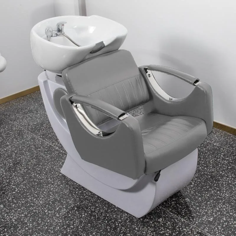 Backwash Ceramic Shampoo Chair And Bowl Hair Washing Chair Station Spa Salon Beauty Bowls Shampoo Chair Head Spa Bed