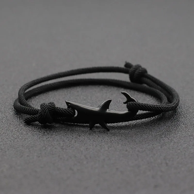 Trendy Red Thread Armband Ozean Tiere Hai Einfach Haken Armband Einstellbar Männer Frauen Geflochtene Glück Armband Sommer Schmuck Geschenk