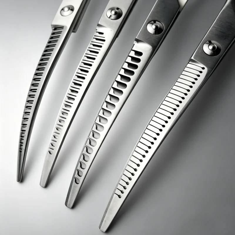 Wingsbro 7 Zoll gebogene Hundeschere, 4 verschiedene Ausführungen von gebogenen Haustier- und Haarschneidescheren – Detail 3