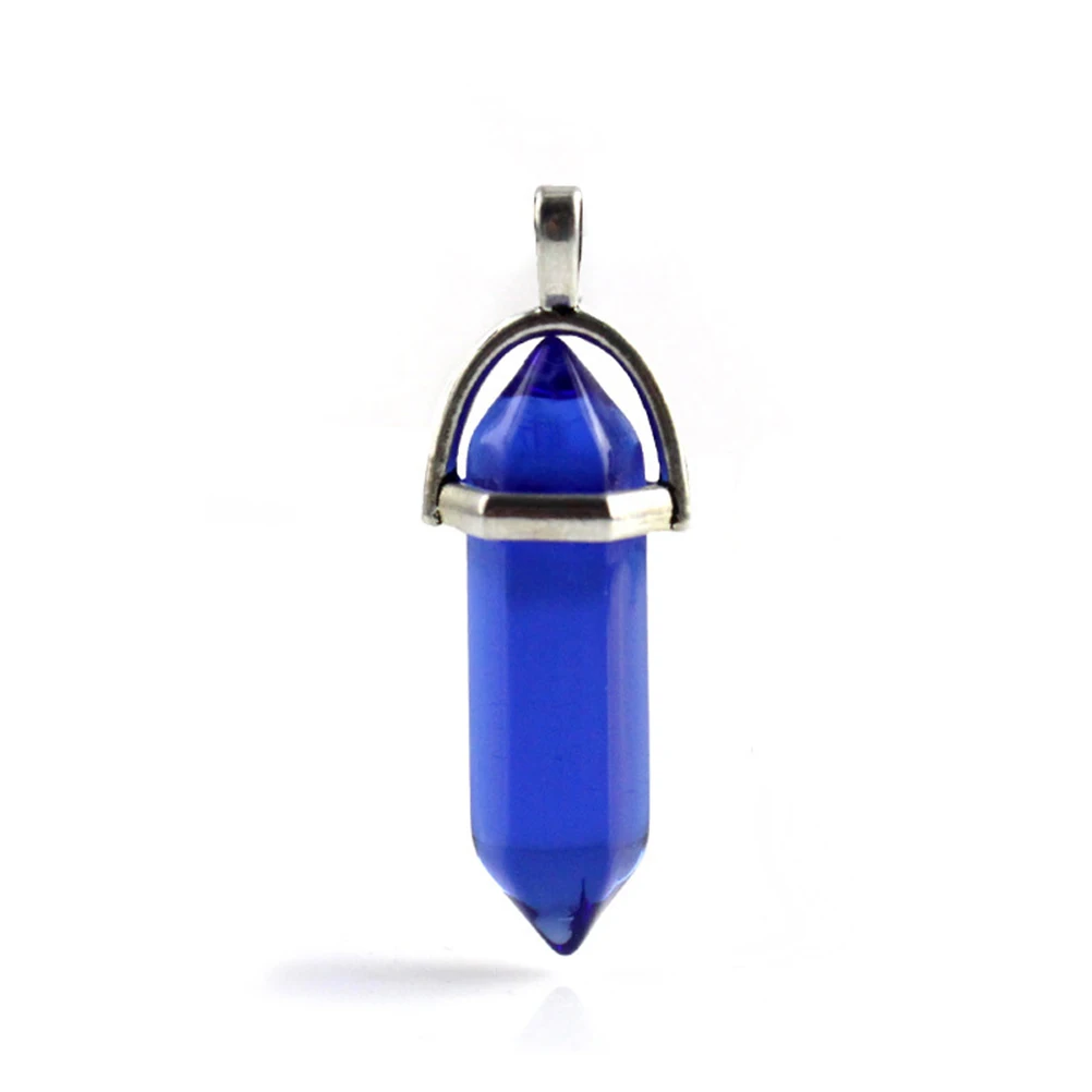 

24pcs Hexagon Crystal Bullet Pendants Glass Smooth DIY Jewelry Necklace Bracelet Earrings Natural Stones Gemstone Decorative