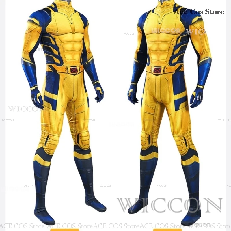 Logan Cosplay Costume Yellow Jumpsuit  Wolver Jimmy Cosplay SuperHero Halloween Howlett Party Wolf Cosplay Male Costume Movie