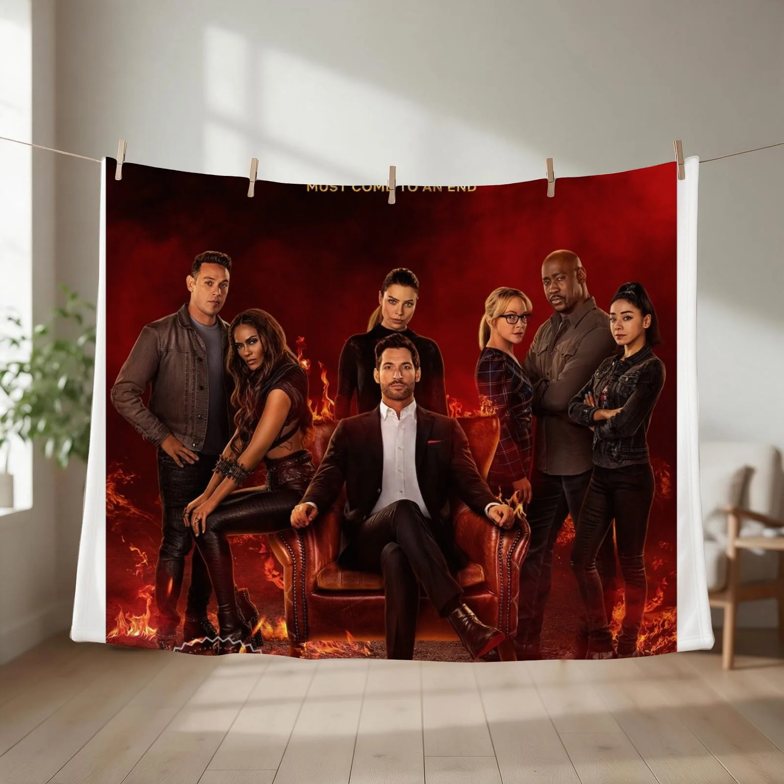 Lucifer Throw Blanket couch cozy soft plush fuzzy picnic outdoor blanket