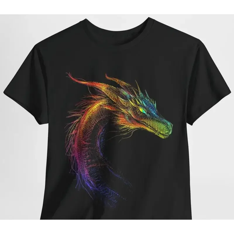 Dragon Drawing Colorful Animal Artwork Fantasy Dragon T Shirt