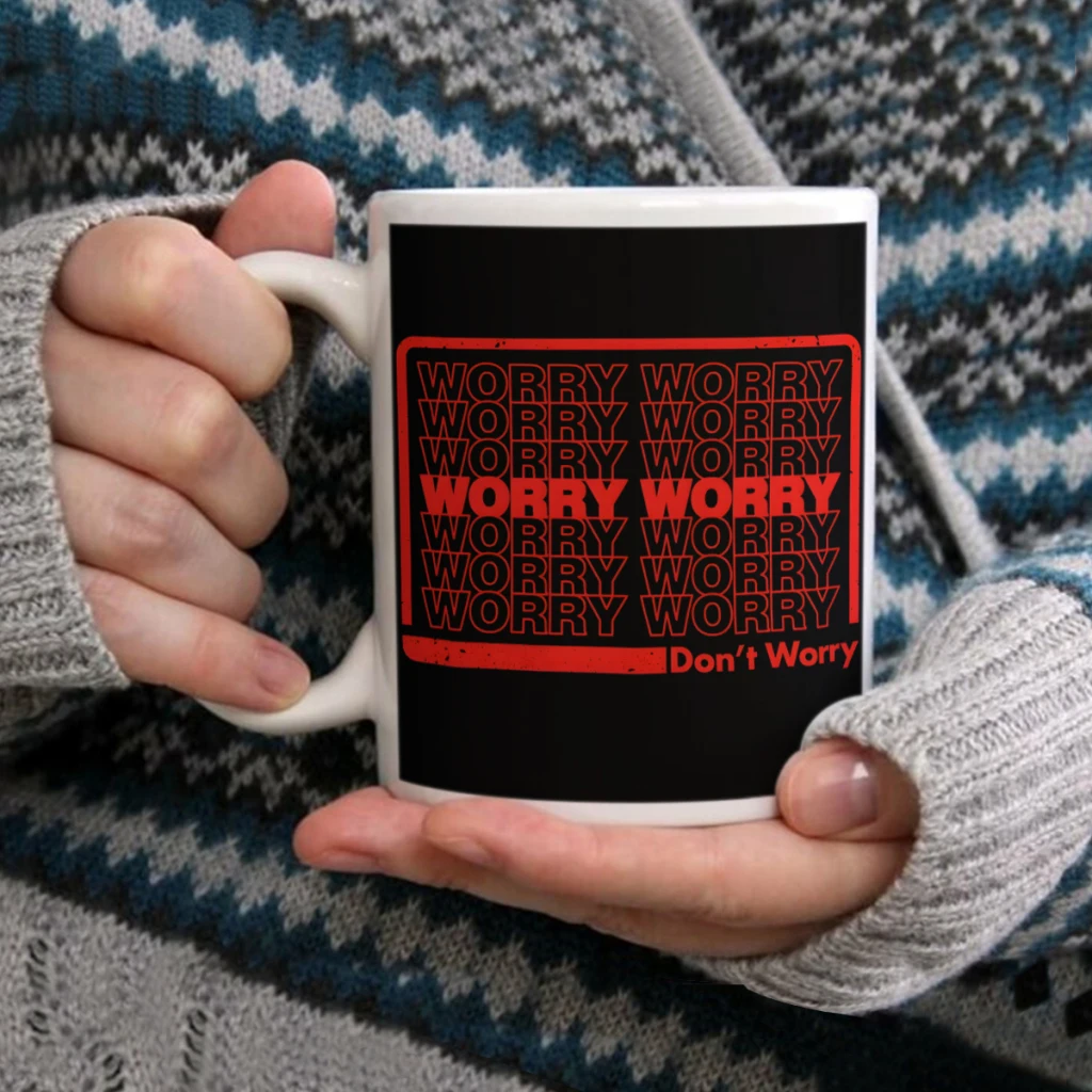 

Worry ListCoffee Mug Tea Cup 11oz Coffee Cup Funny Birthday Ceramic Mug Personalized Cup