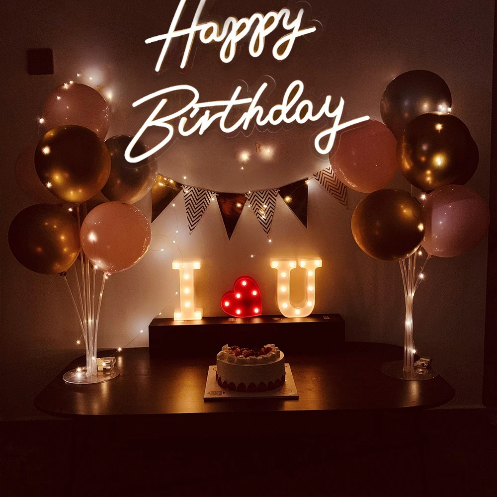 Imagem -04 - Led Neon Sign For Room Decoration Atmosfera de Brilho de Festa Light up Signhappy Birthday Sign Decoração de Fundo