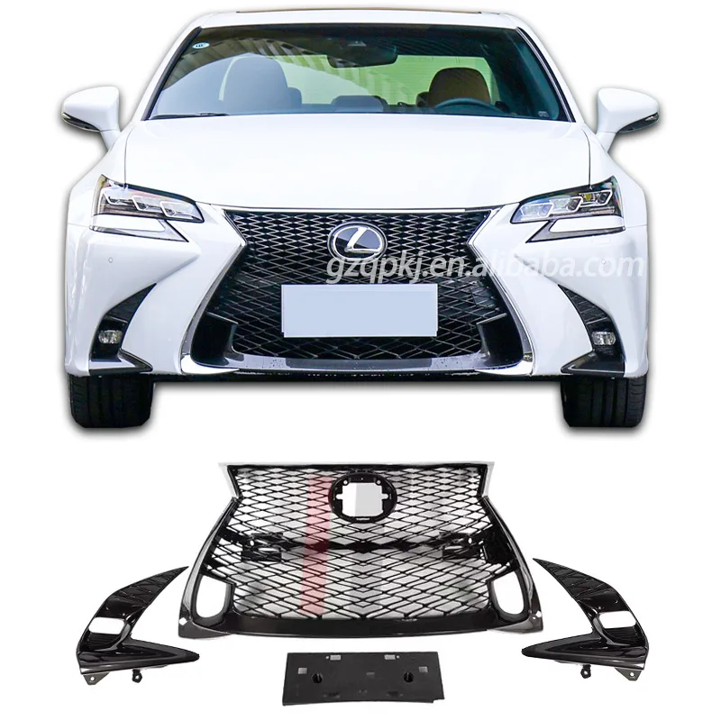 The sports version of the cellular center grid front grille front bumper fog light cover is suitable for the 2016-2017 Lexus GS2