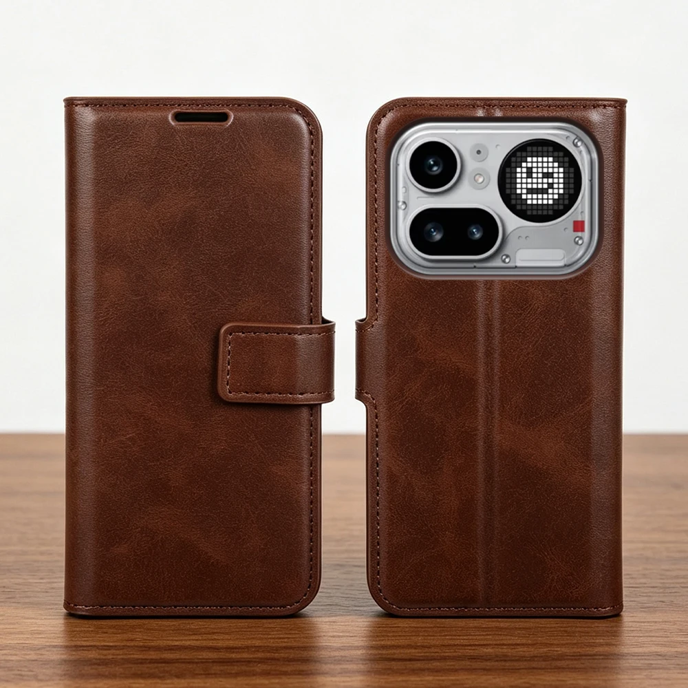 Premium Calf Leather Flip Case For Nothing Phone 4A Pro 4b 3A Lite Pro 2A Phone Case Cover Wallet Shockproof Coque Funda Shell