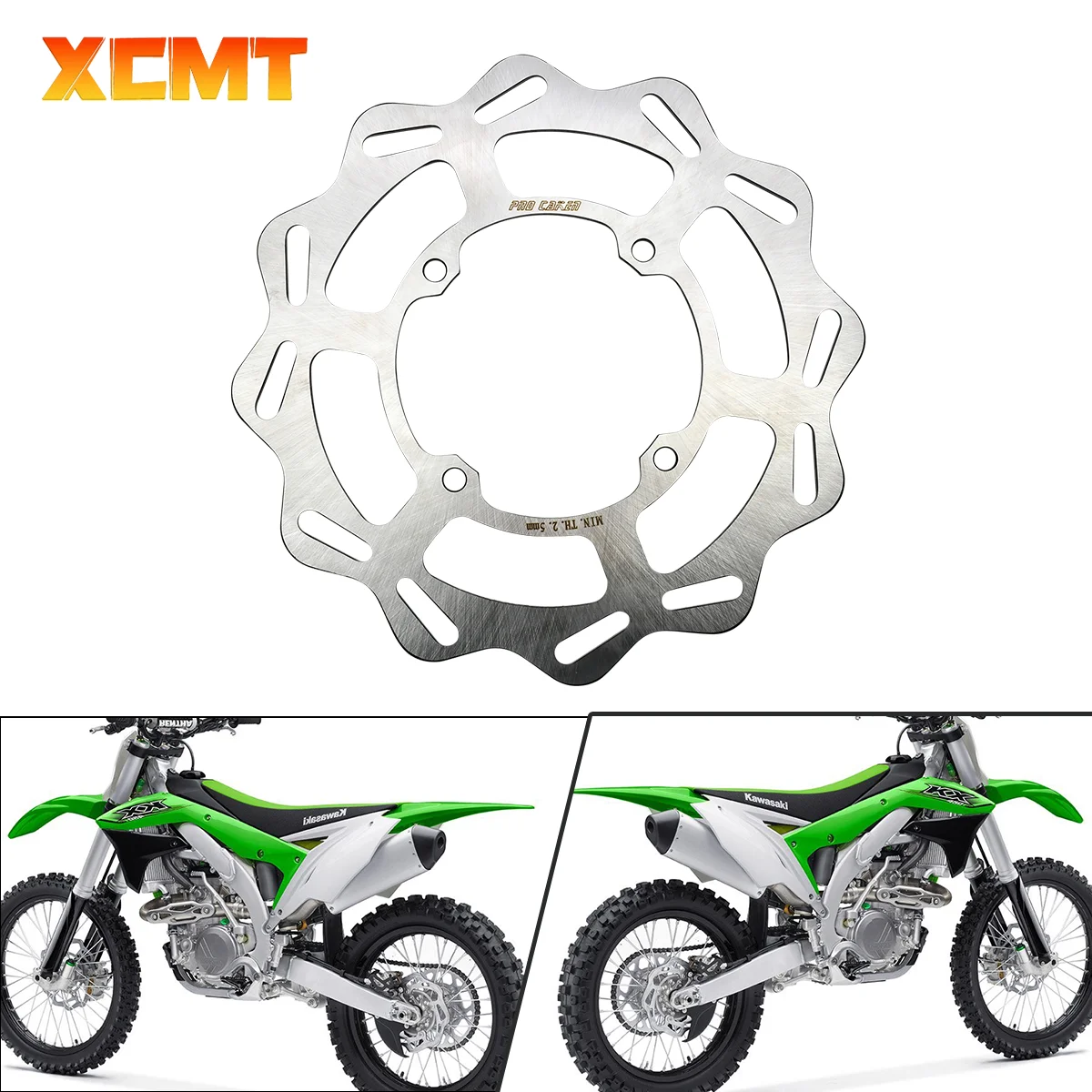 

270mm 240mm Motorcycle Parts Front Rear Brake Disc Rotor Disk For Kawasaki KX125 KX250 KX250F KX450F KLX450R 2006-2021 Motocross