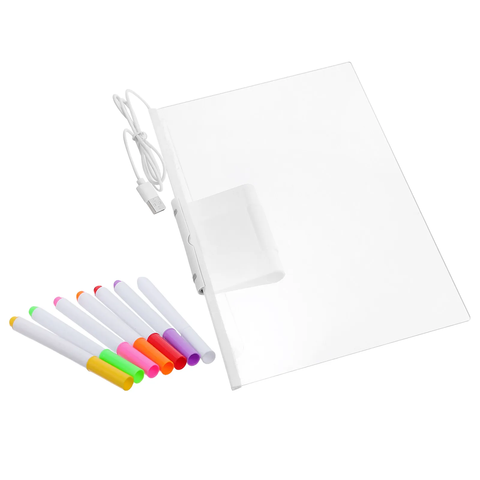 1Set LED Acrylic Writing Pad Rewritable Glow Message Board for Office Home Birthday Note Doodle Drawing Lighted Sketch Board