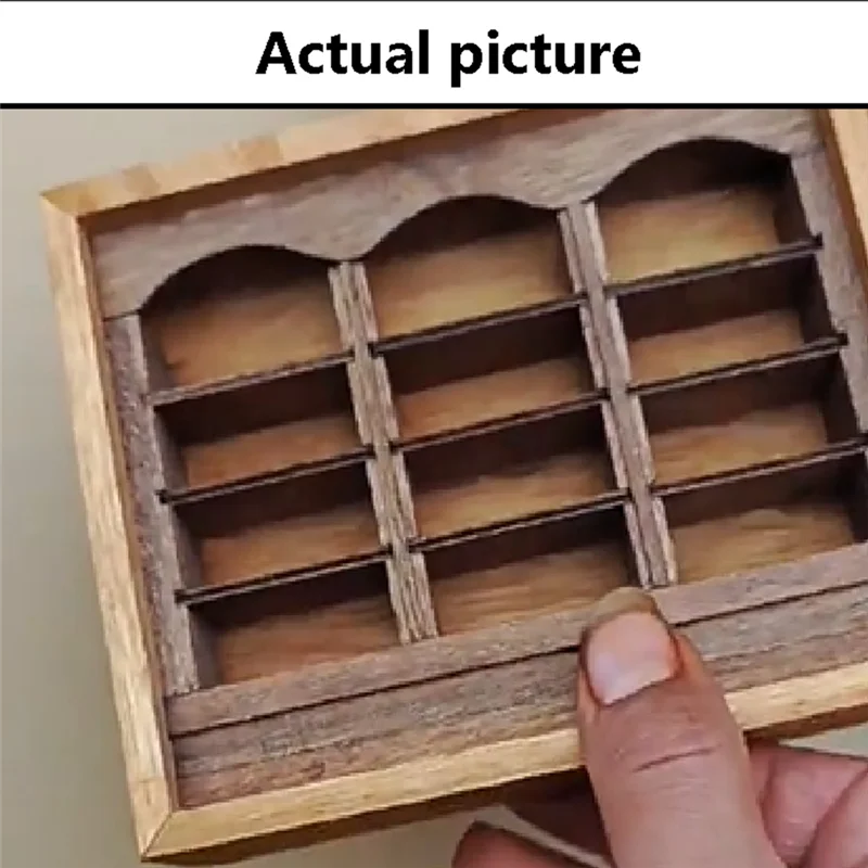 ABXE-Small Anxiety Bookshelf With 400 Books Miniature Library Wooden Bookshelf Fidget  Shake Away Your Anxiety Creative