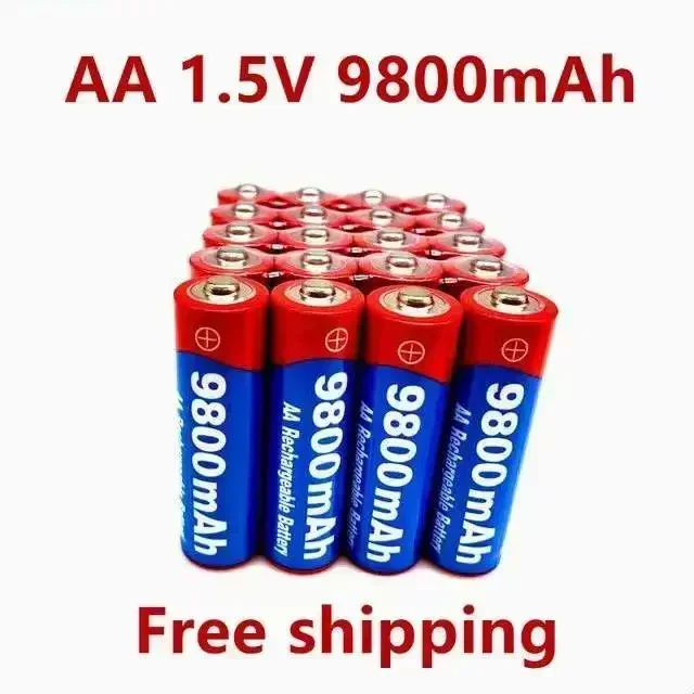 

2024 New4~20pcs/lot Brand AA rechargeable battery 9800mah 1.5V New Alkaline Rechargeable batery for led light toy mp3