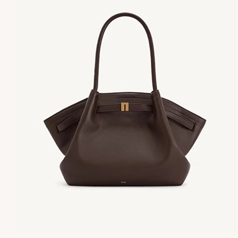 

Women's commuting large capacity hand-held leather dumpling bag, niche underarm shoulder bag, shoulder tote bag