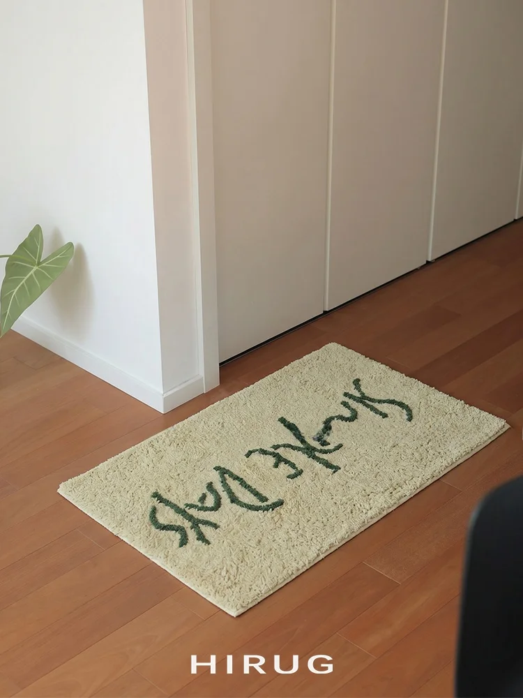 Bathroom Anti-Slip Thickened Washable Cream Style Decorative Rug Entrance Mat Home Use Floor Mat Machine Washable Rectangular
