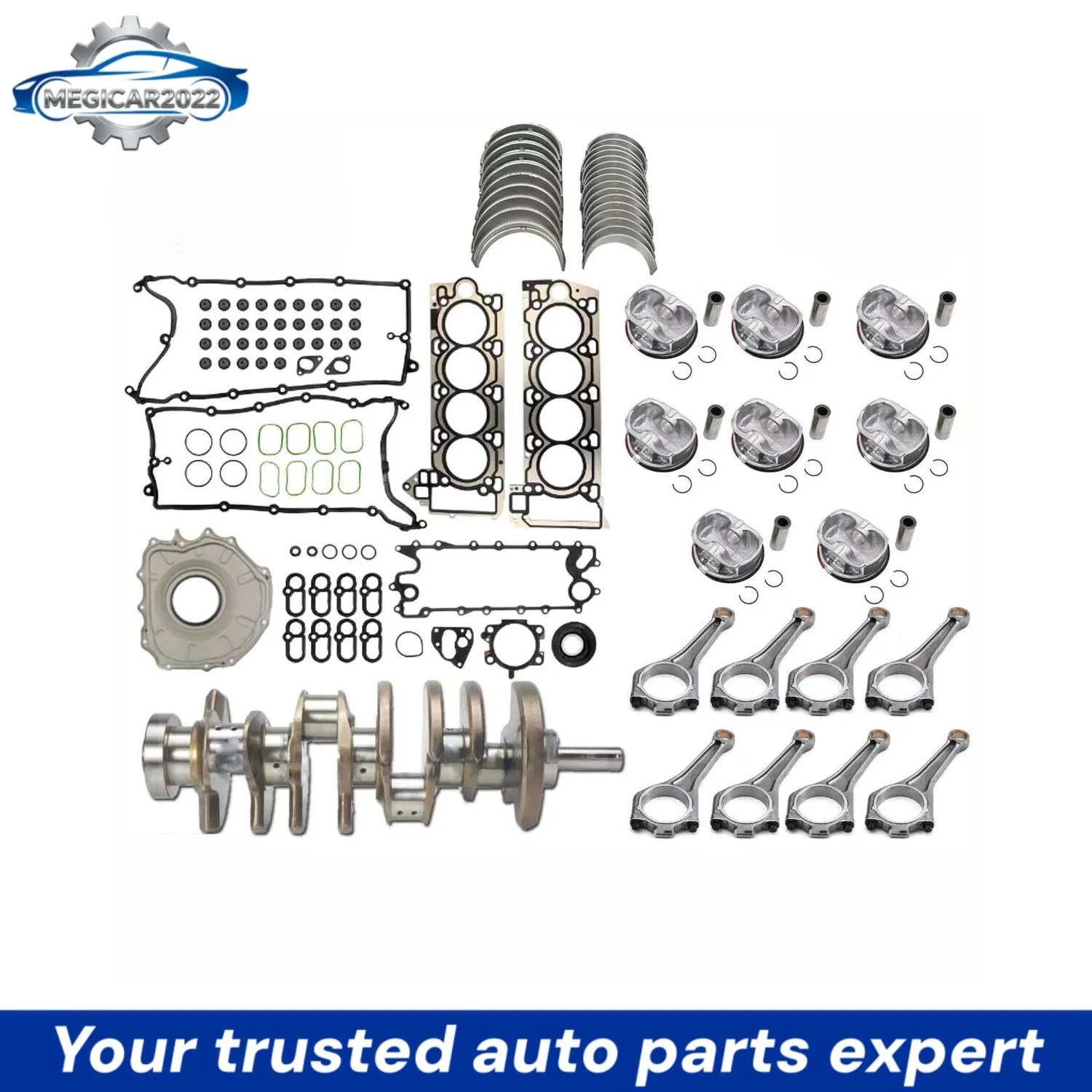 AJ133 508PS Engine Rebuild Kit Pistion & Crankshaft & Con Rods For Jaguar F-Type XK XJ XJR Land Rover 5.0L