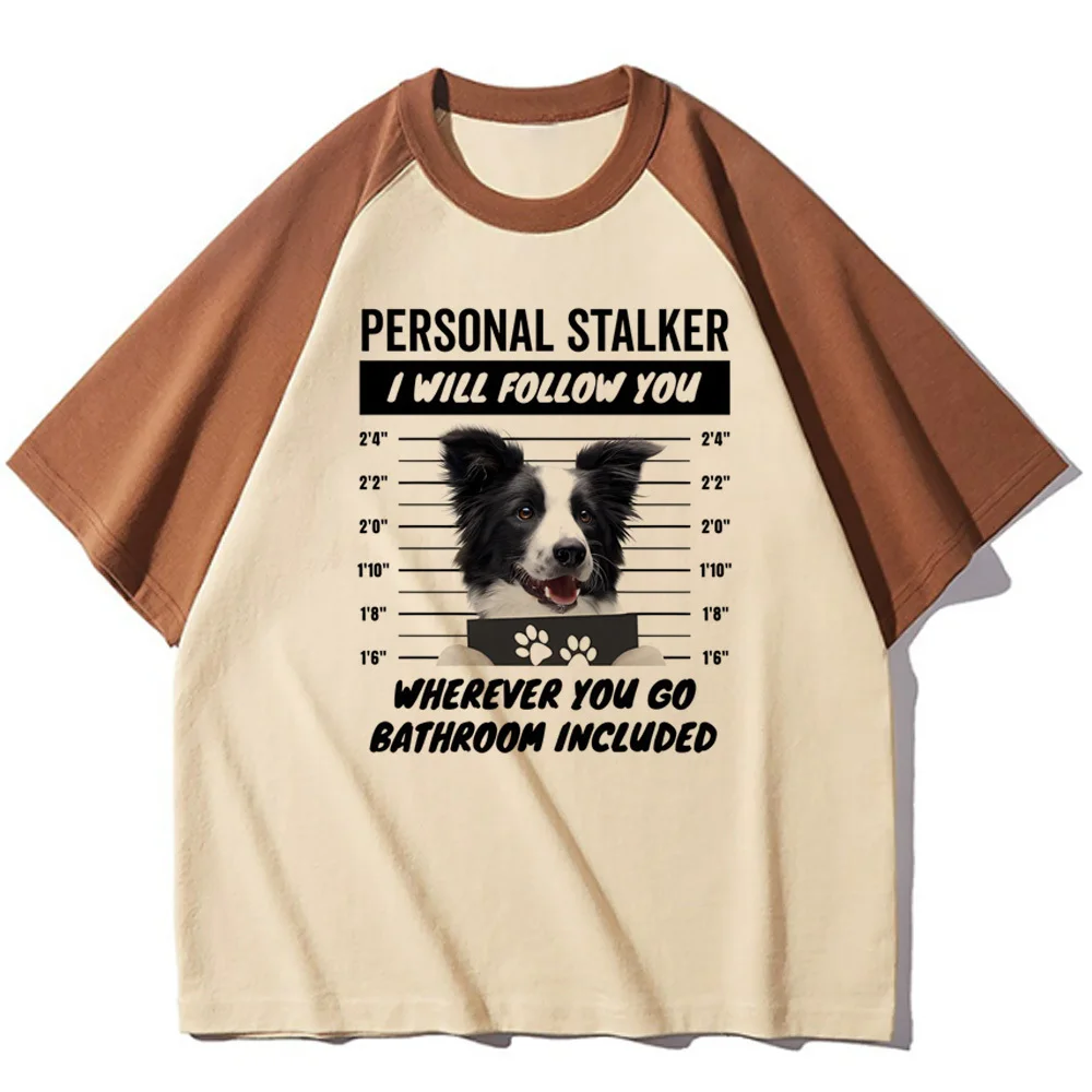 Border Collie top tees women harajuku  2000s streetwear Digital Pop Culture top tees Retro Y2k 2000s University streetwear 2000s