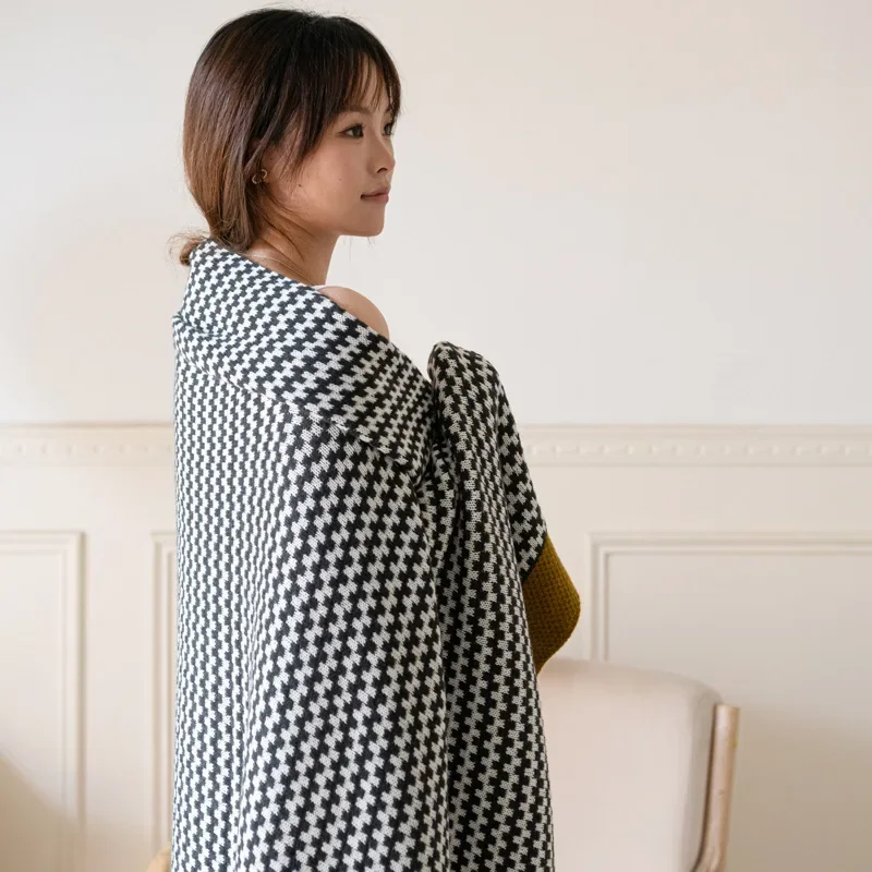 

Nordic style office nap blanket, knitted, leg , spring and autumn thickened shawl, small , sofa