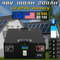 48V 51.2V 100Ah 200Ah LiFePO4 Battery Pack Bluetooth BMS Can Parallel Grade A 16S Cells For Inverter Solar Golf Car RV Boat